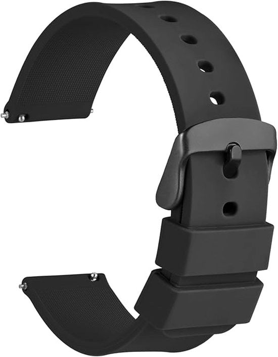 2-pack cinturini orologio in silicone con chiusura rapida e gancio nero, cinturini di riserva da 22 mm