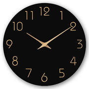 Orologio a muro in legno, orologi da parete, orologio da cucina 30CM orologio a muro senza tic, orologio a muro in legno, grande orologio moderno per soggiorno cucina camera da letto ufficio (nero)