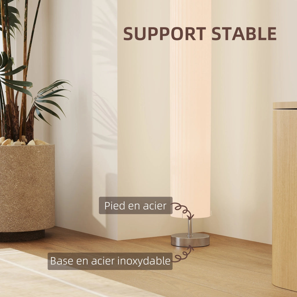 Lampada da terra colonna moderna luce calda ¨C zephmum ¨C inox bianco 14x14x120 cm