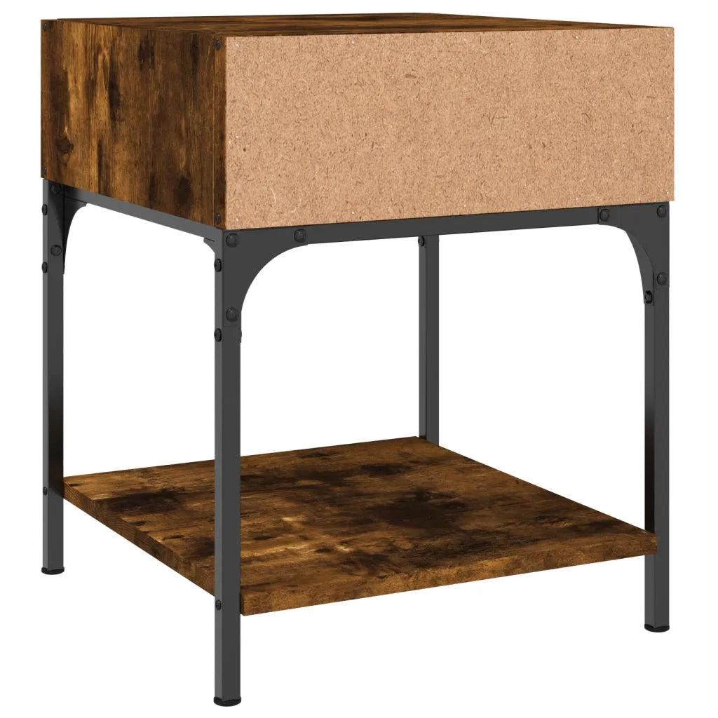 Comodini 2 pz Rovere Fumo 40x41x50 cm in Legno Multistrato 825878