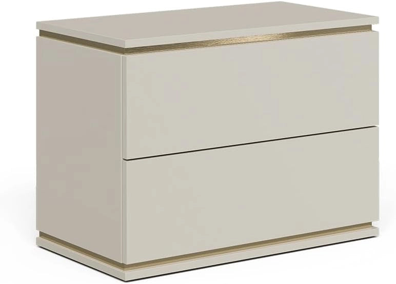 Comodino camera da letto Linette, Cachemire, 66 x 48.6 cm con 2 cassetti
