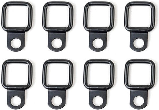 Set di 8 anelli a superficie a forma di D - occhielli di ancoraggio pesanti per attacchi - occhielli di laccatura in acciaio inossidabile - carico di 200 kg - accessori per fissaggio sicuro del carico