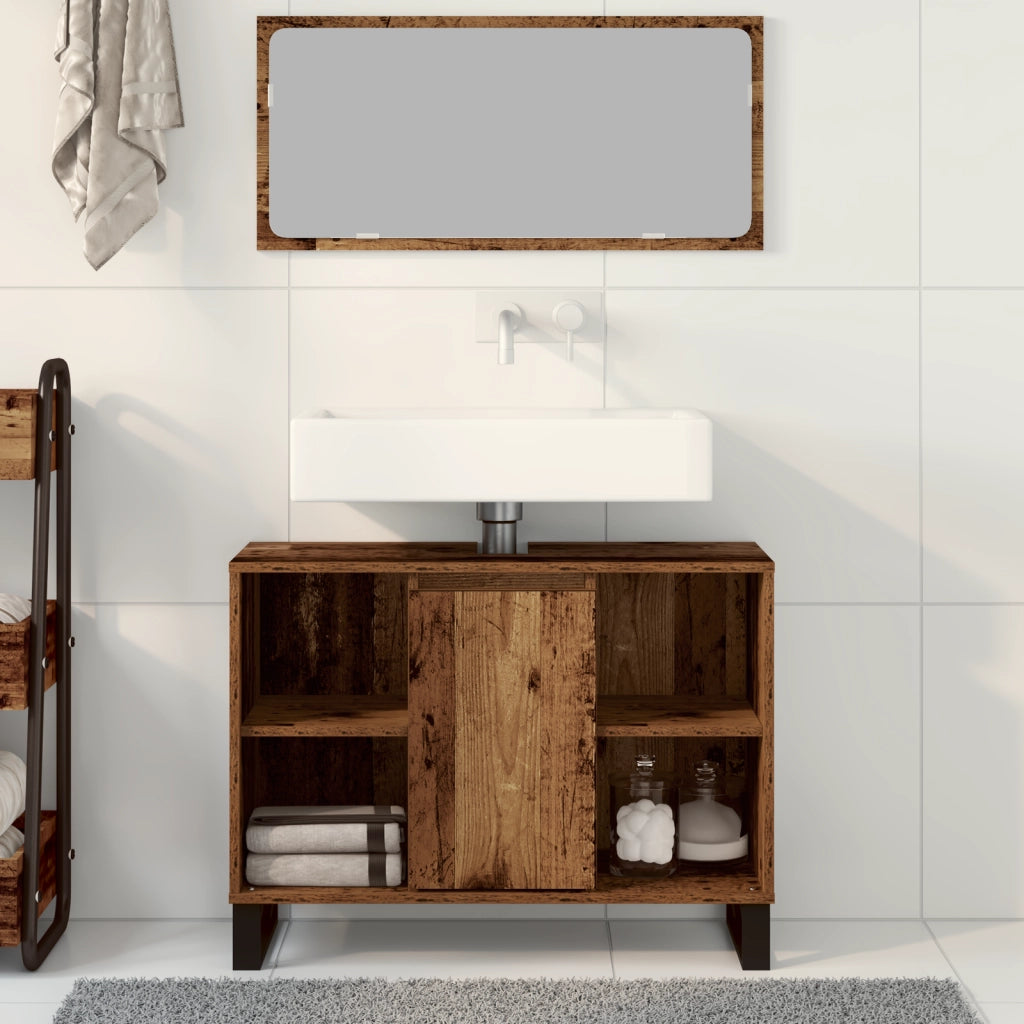 Mobile Lavabo Legno Invecchiato Truciolare Medio Mobile Lavabo