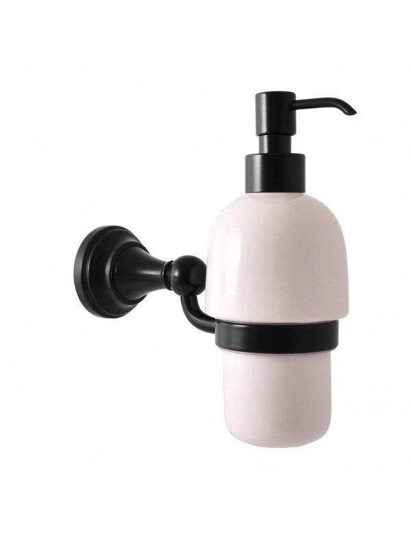 MORAVA Dispenser di sapone retrò in ottone nero 18,1x7,15x19 cm