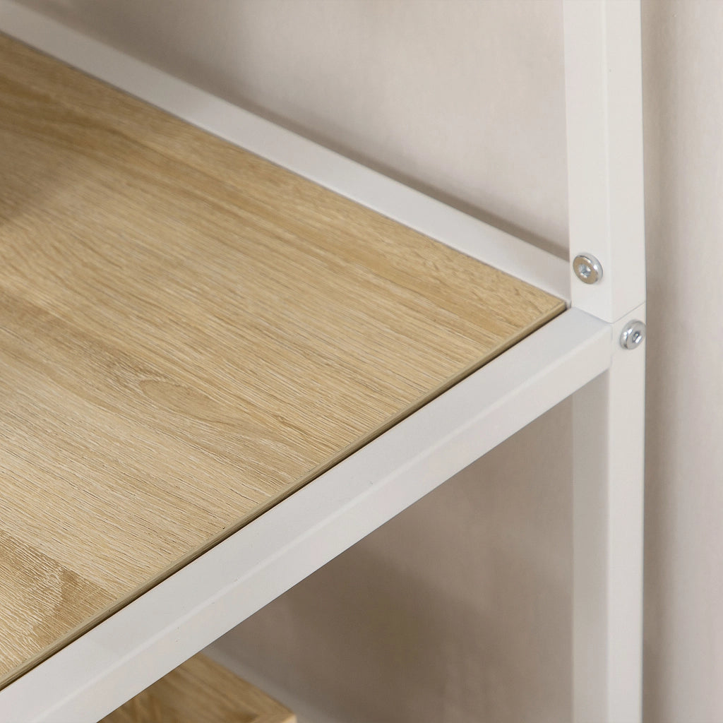 Libreria con Ripiani in Melamina e Struttura Metallo ¨C ZephMum ¨C 83x34x180 cm Robe e Bianco