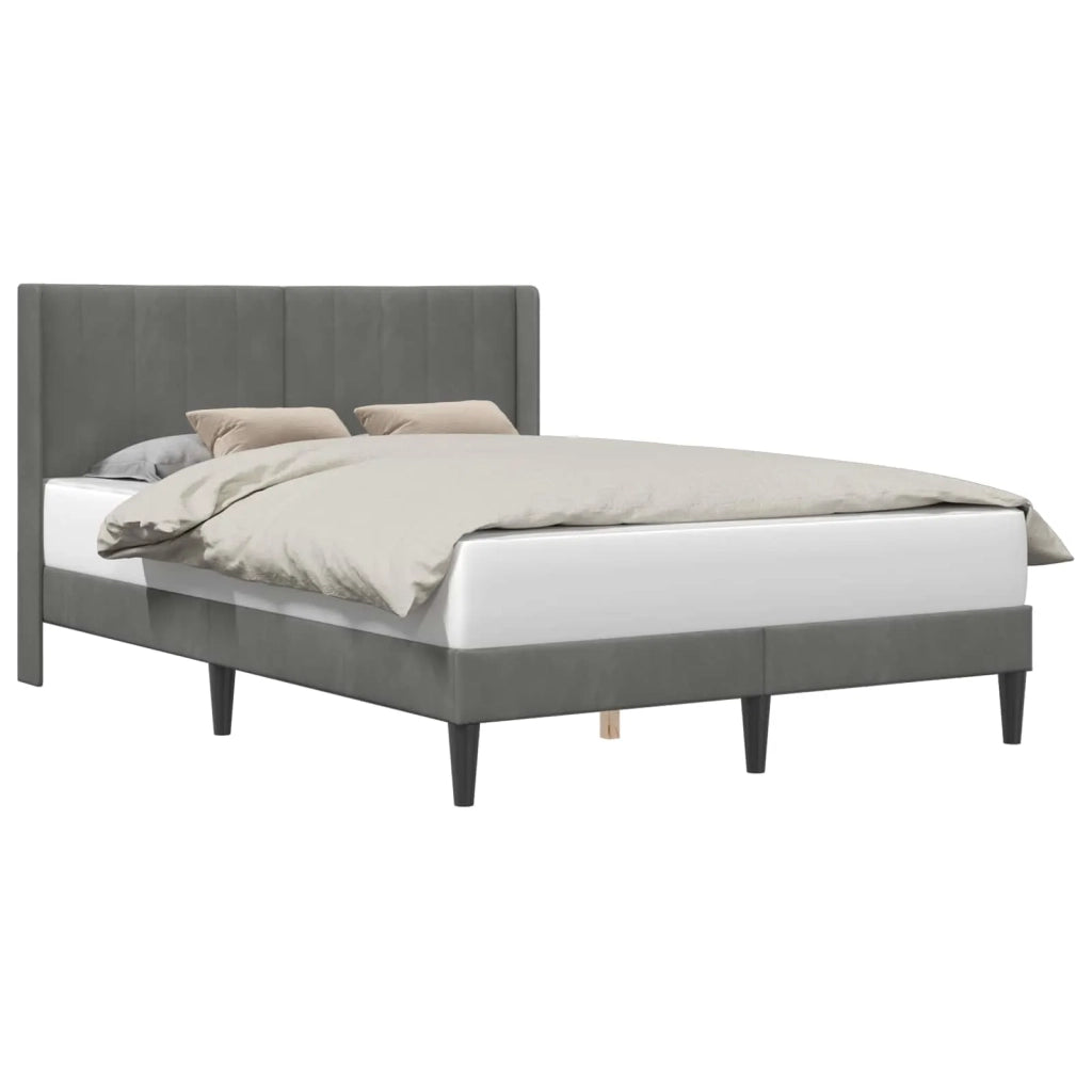 Struttura del letto Grigio Scuro 160 x 200 cm Velluto