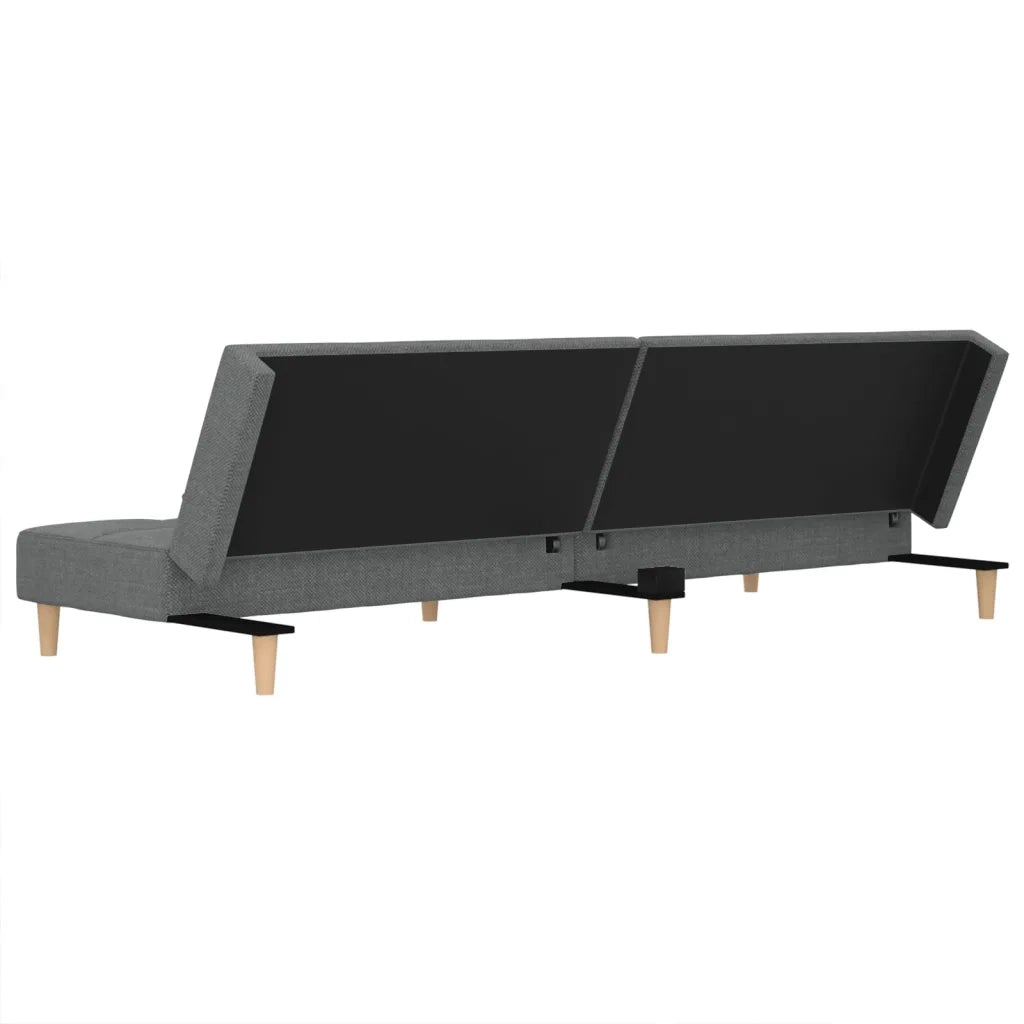 Divano letto | Sof¨¤ letto | Letto singolo a 2 Posti con 2 Cuscini Grigio Scuro in Tessuto