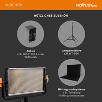 Niova 600 Plus Daylight Faretto per fotografia, luce a pannello LED 36 W per foto e video dimmerabile, con telecomando, per studio fotografico