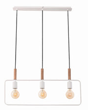 Lampada sospesa Frame 3 luci E27 bianca 110cm Candellux