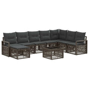 Set Divano da Giardino 9 pcs Grigio polyrattan 3435806