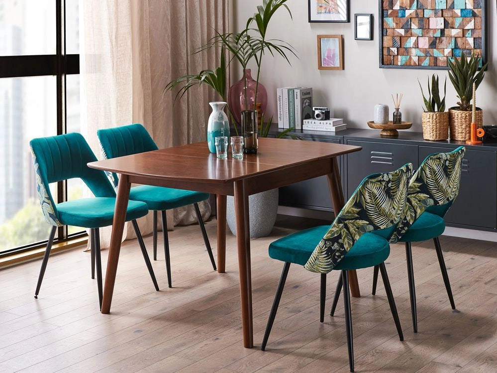 Tavolo da pranzo allungabile in legno scuro 100/130 x 80 cm MDF gomma retrò