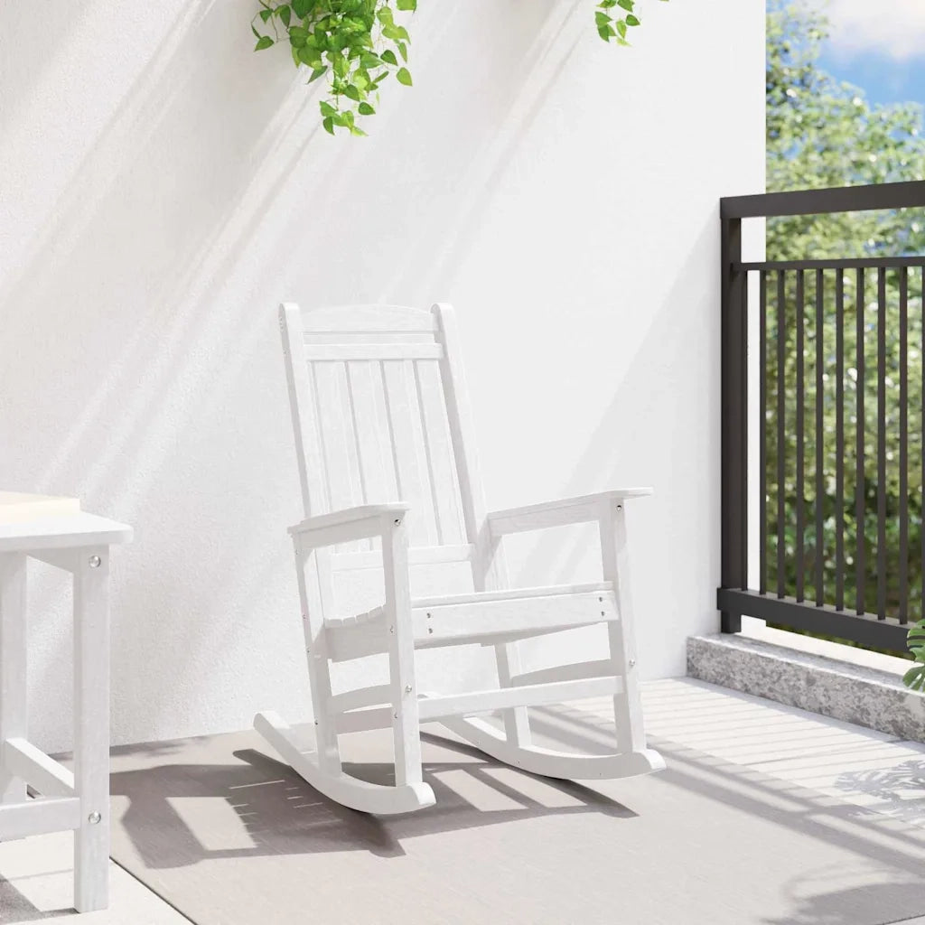 Sedia a dondolo da Giardino | Sedie da Esterno Bianco 92 x 70 x 108cm HDPE