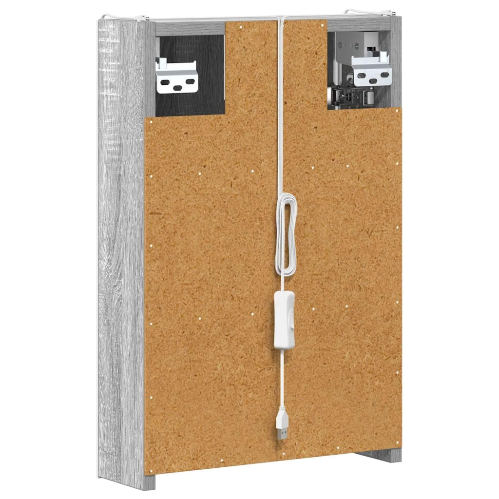 Mobiletto per specchio da bagno Grigio Sonoma 33 x 11,5 x 50 cm