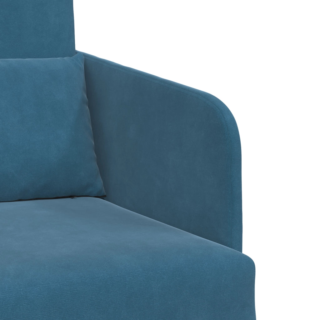 Divano Letto 2-in-1 Blu 65x80x83 cm Velluto