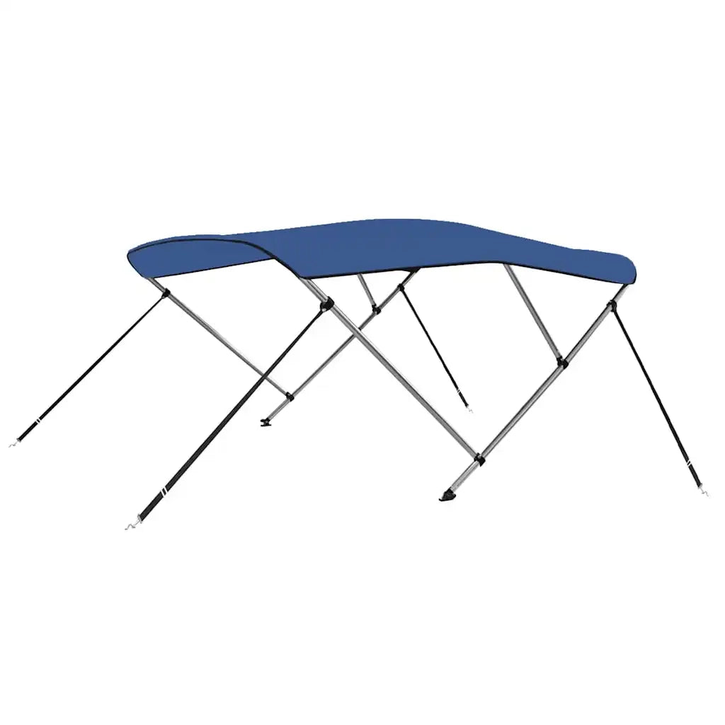 Bimini di Prua con Tendalino a 3 Archi Blu 183x180x137 cm 92365