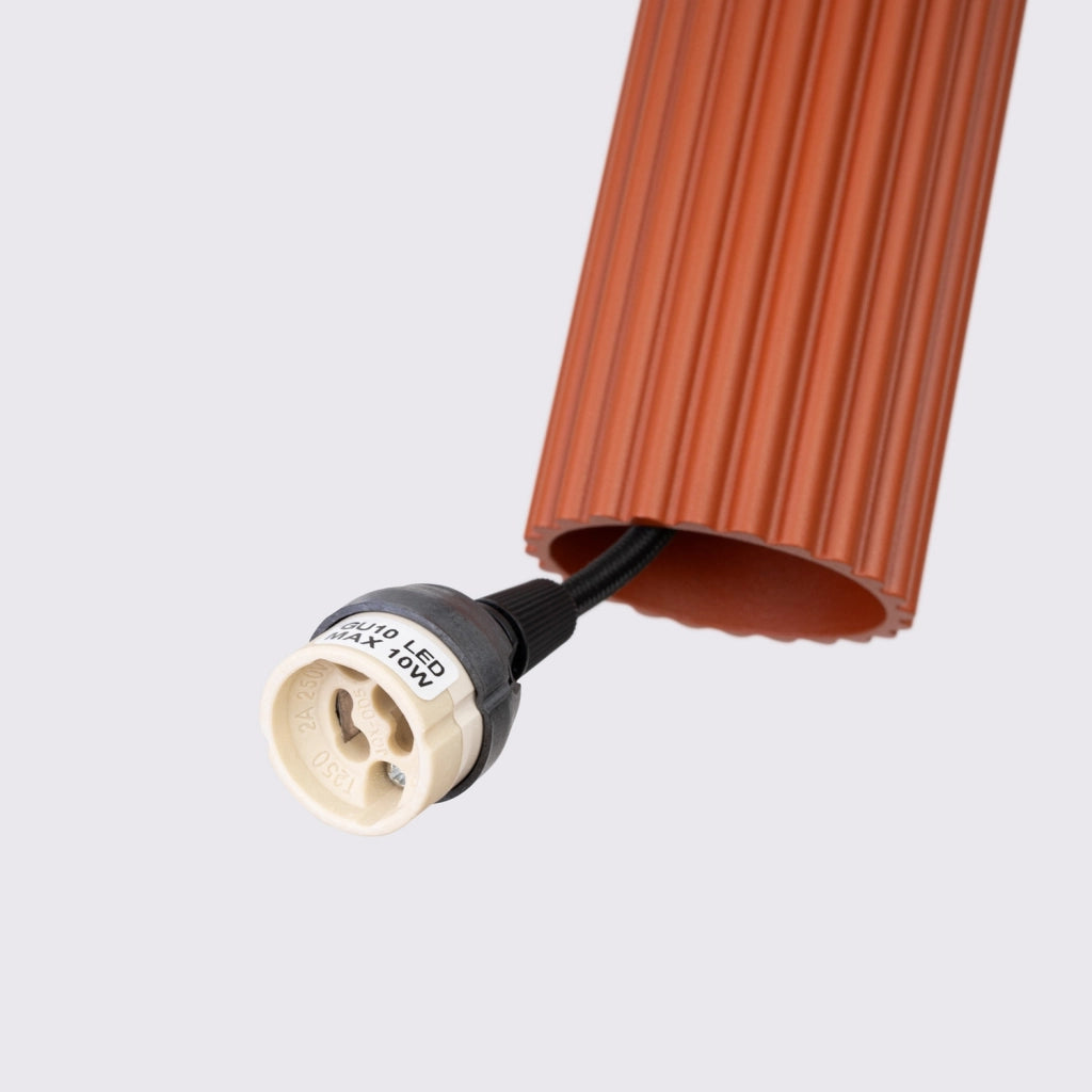 Lampada a sospensione GRAVIO 3xGU10 ocra rossa/nera