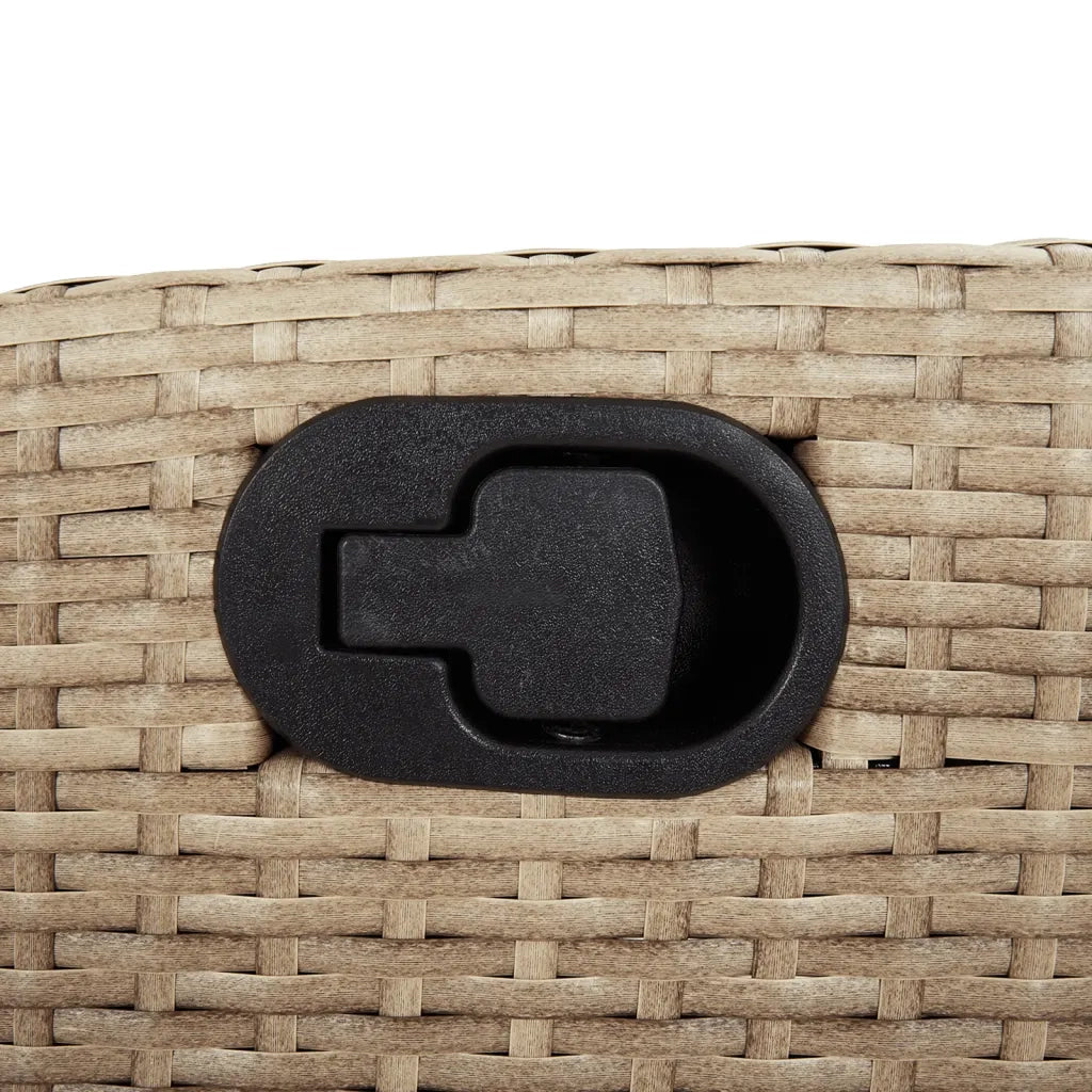 Set da Pranzo da Giardino 3 pz | Set Salotto da Giardino con Cuscini Beige in Polyrattan