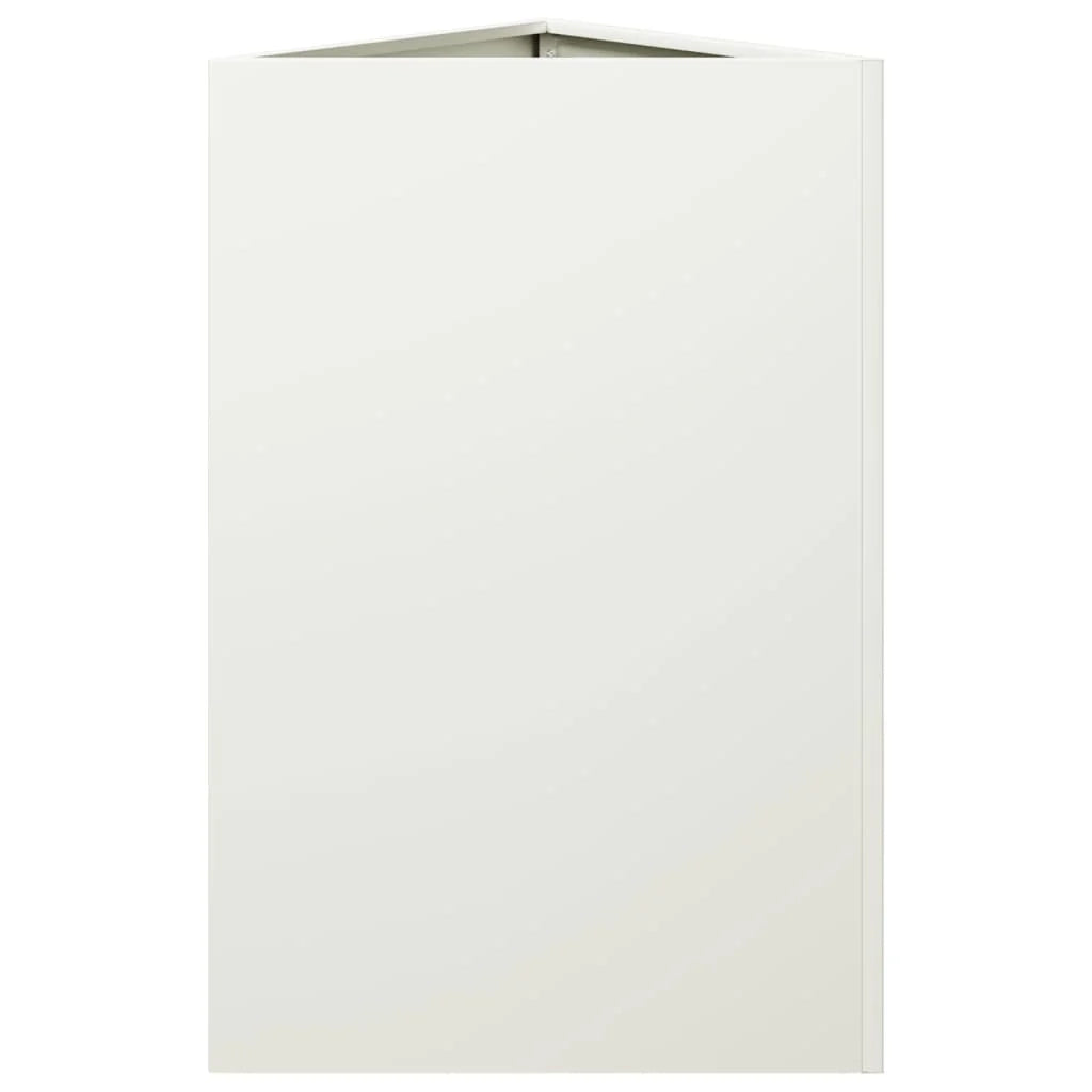 Fioriera rialzata triangolare per piante fiori e patio/giardino 50 x 43 x 75 cm acciaio bianco 02_0038815