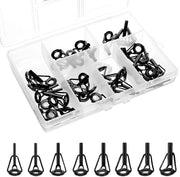 Set di riparazione per attrezzature da pesca - 40 pezzi - guide a anello in acciaio inossidabile/porcellana - 8 misure - adatto per diverse attrezzature da pesca - contenitore portatile per attrezzature da pesca