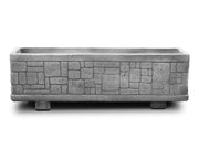 Fioriera da Giardino 100x27x29 cm in Cemento Granulato di Marmo Presolana Grande Grigio