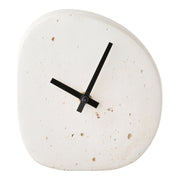 Orologio da tavolo Linz in cemento bianco forma organica 14x15 cm