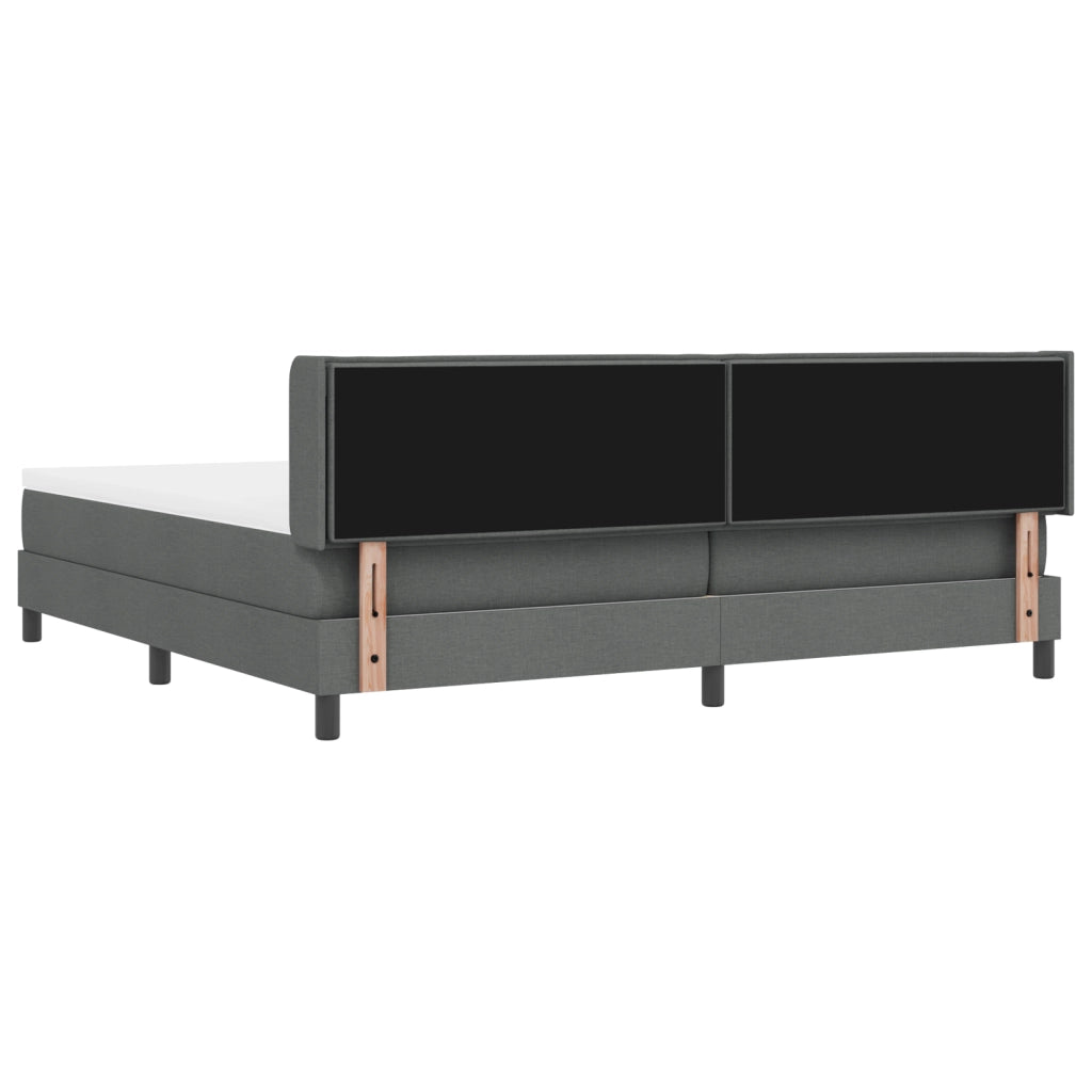 Letto a baldacchino con materasso grigio scuro 200x200 cm tessuto
