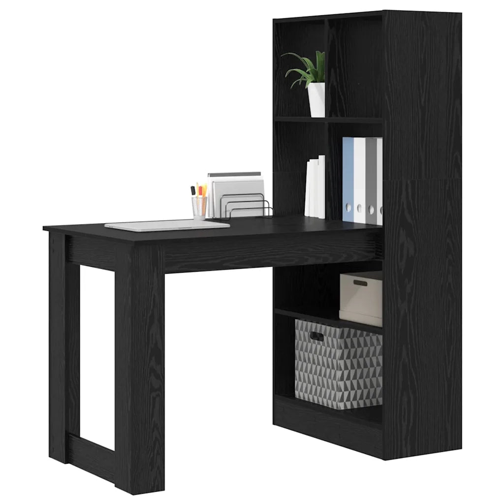 Scrivania | Tavolo da Ufficio Rovere Nero 122 x 67 x 145 cm Legno multistrato