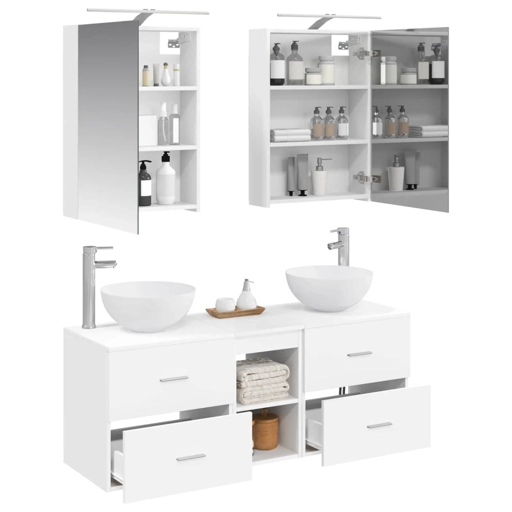 Set di mobili per il bagno 5 pcs Bianco 3406711