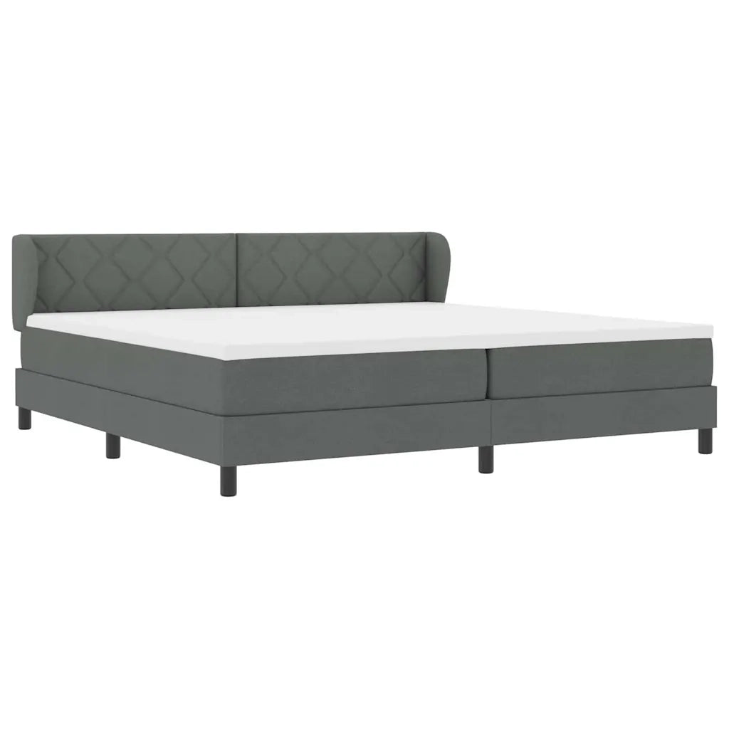 Letto a molle con materasso Grigio scuro 200 x 200 cm Tessuto 3340109