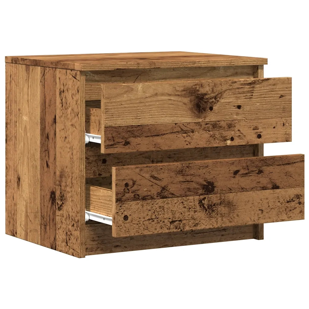 Set di 2 Comodini | Armadio da Notte | Mobiletto da notte Legno Antico 50x40x43.5 cm in Legno Multistrato