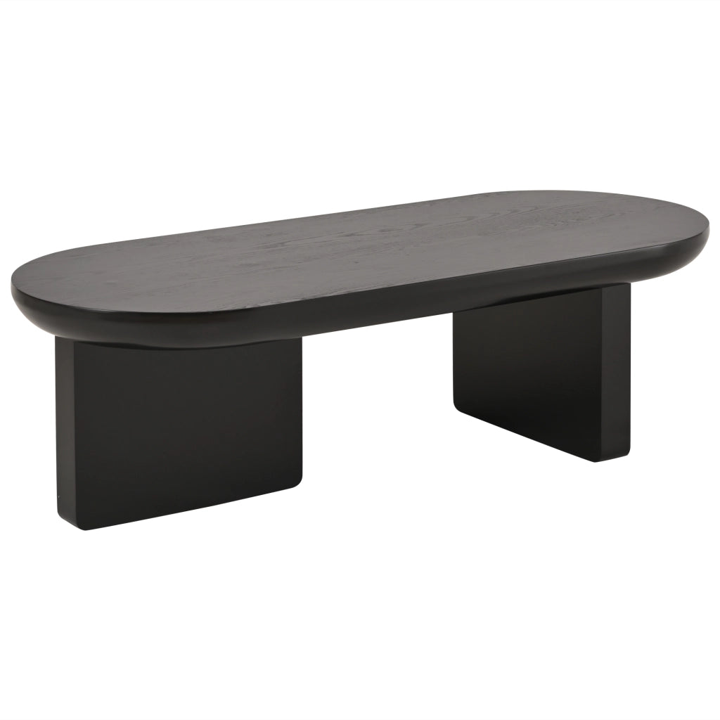 Tavolino da Caff¨¨ Ovale ¨C MINIMAL ¨C MDF Nero Moderno 119.7x49.8x35.5