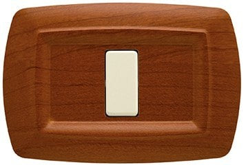 Placca Tondo' 1 Posto Legno Chiaro, FEB 2591/LC