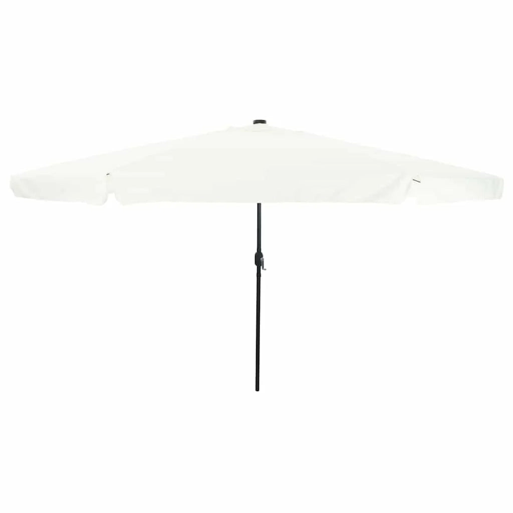 Ombrellone da giardino rotondo regolabile con moderne strisce LED per patio 395 x 395 x 245 cm poliestere antracite 02_0058787