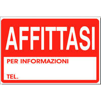 Cartello affittasi 32 x 22 cm