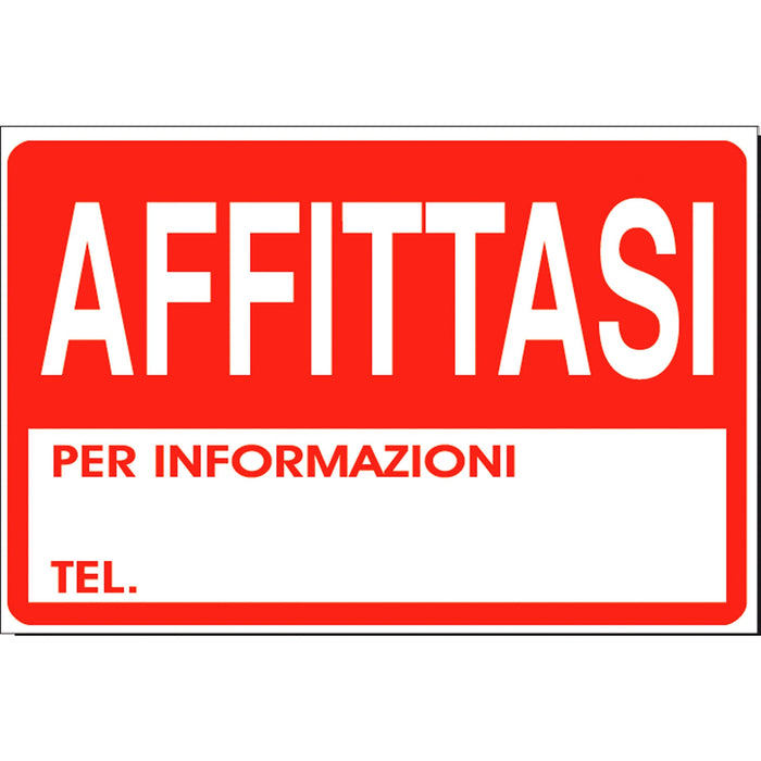 Cartello affittasi 32 x 22 cm