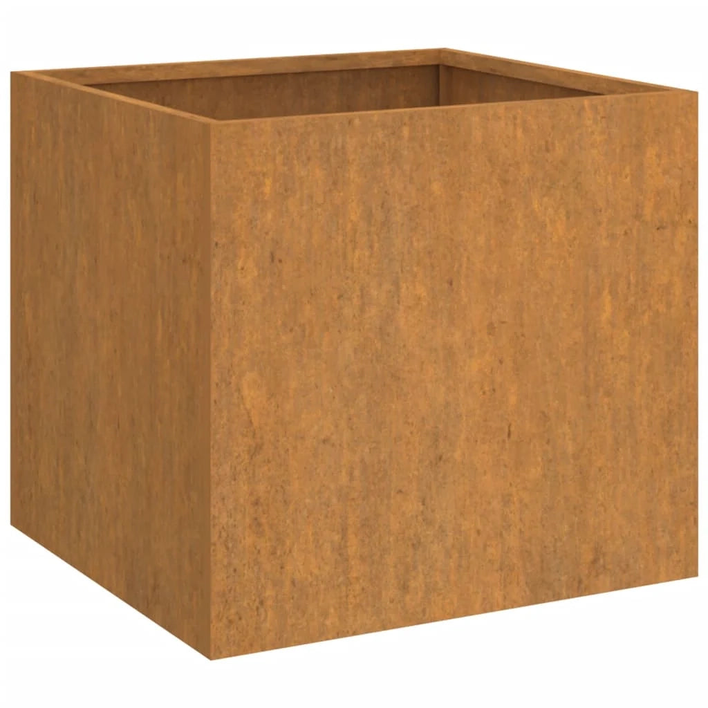 Fioriera rialzata per piante fiori terrazza giardino 32 x 30 x 29 cm acciaio corten marrone 02_0037508