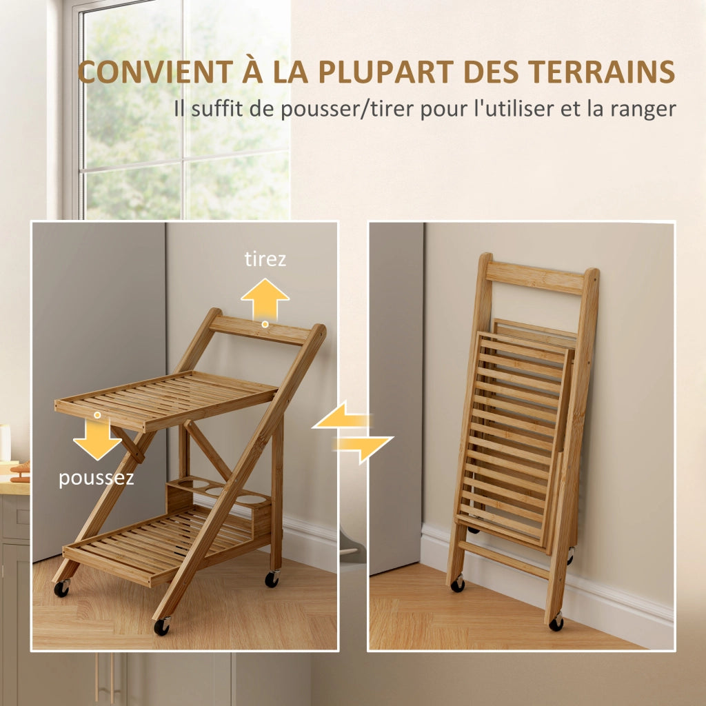 Carrello da cucina in bamb¨´ ¨C zephmum ¨C 66x40x70 cm