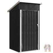 Casetta da giardino in metallo ¨C Xylo ¨C porta chiudibile, tetto spiovente, 107,5x91x185cm, grigio