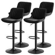 Sgabello da bar girevole in velluto con altezza regolabile e schienale ergonomico in ferro metallo e legno nero