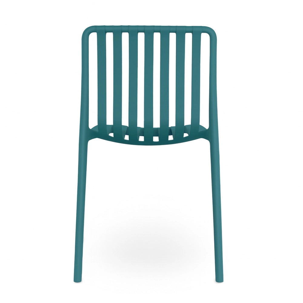Sedia da esterno Iside in plastica resistente, comfort premium verde petrolio