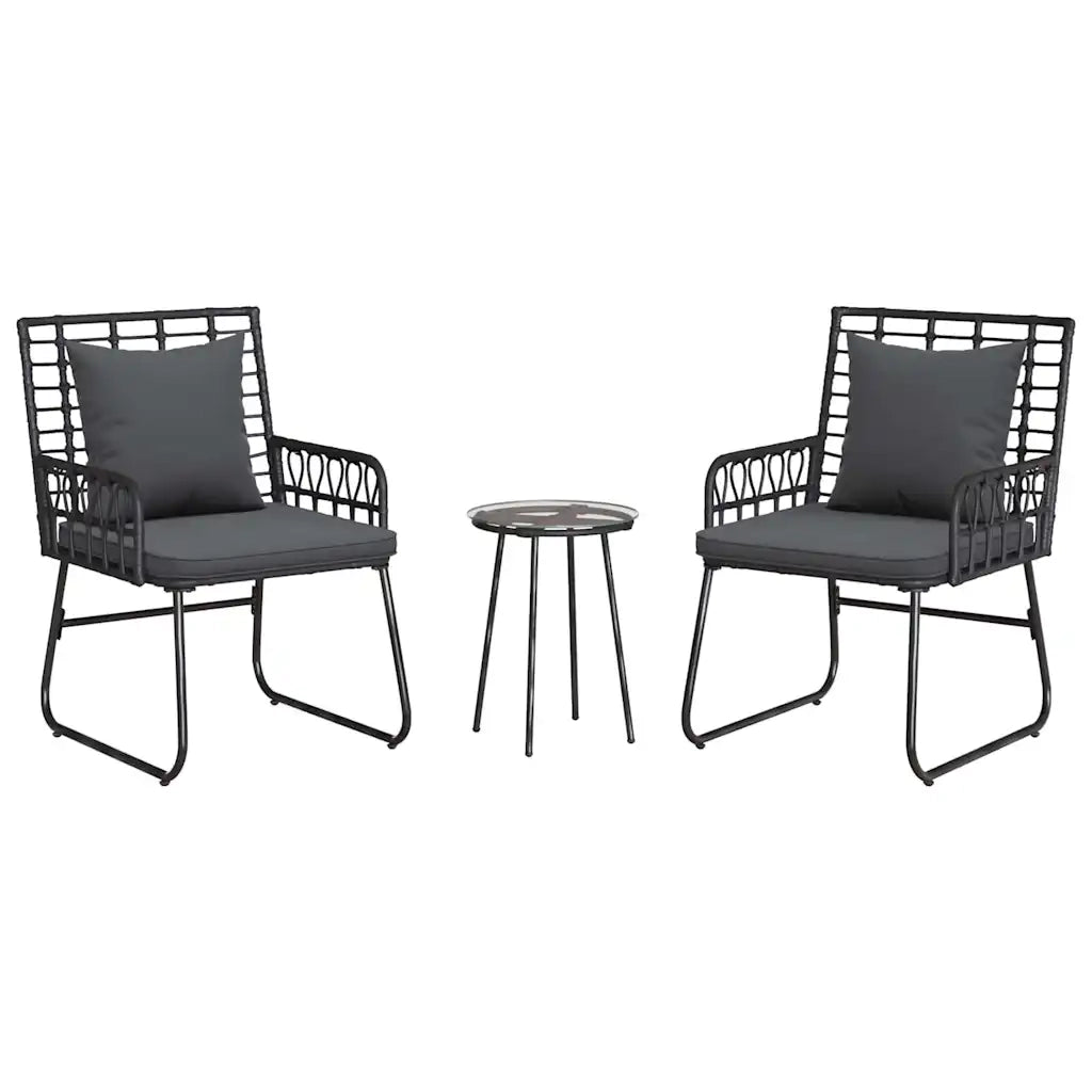 vidaXL Set da Pranzo per Giardino 3 pcs Nero e antracite