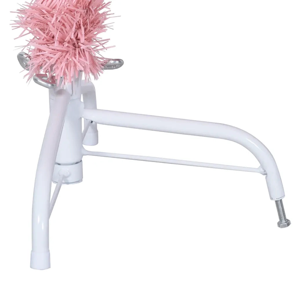 Albero di Natale Artificiale a MetÃ  con Supporto Rosa 120cm PVC