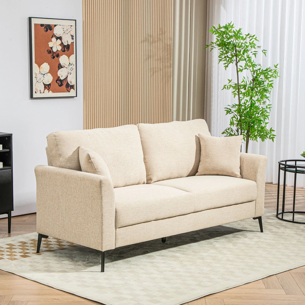 Divano 2 posti ¨C zephmum ¨C Tessuto antimacchia, beige, 179x80x89 cm