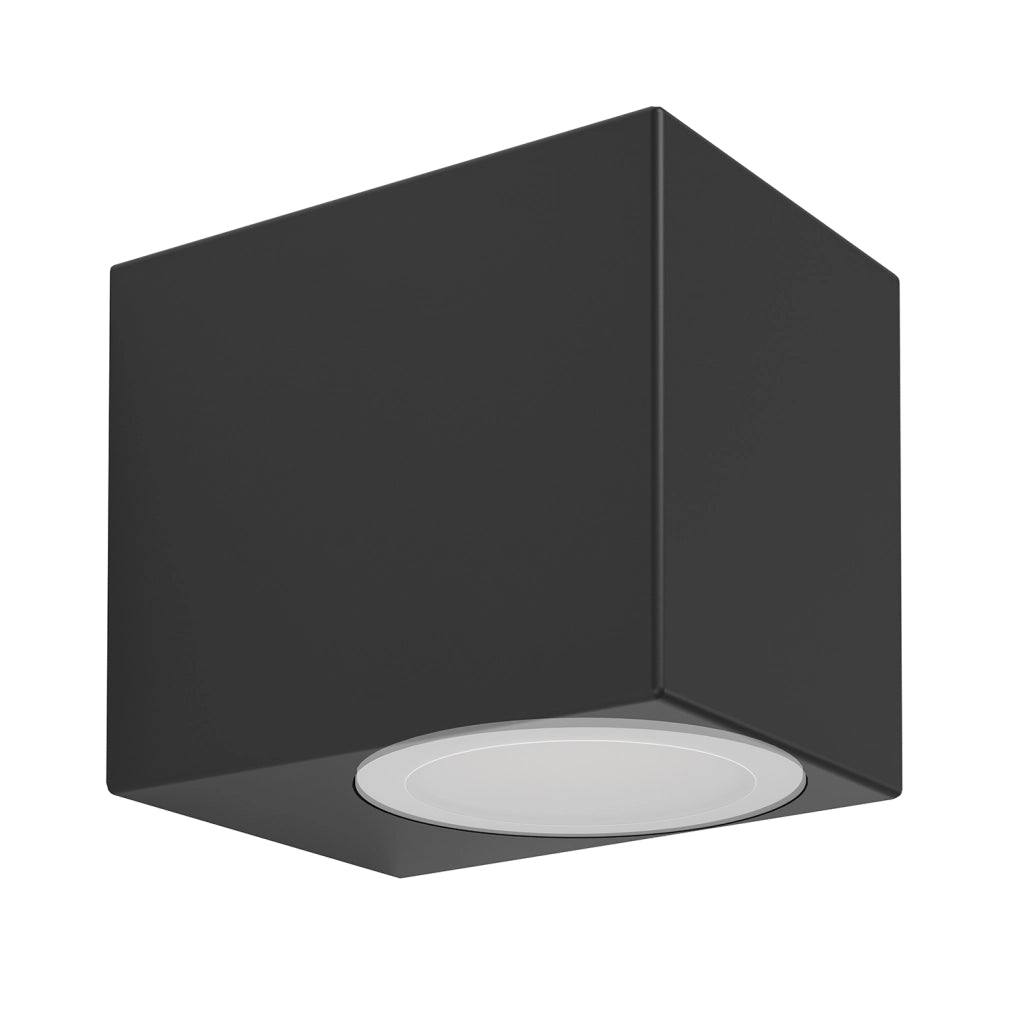 Applique Esterno Moderna Jabaga Policarbonato Nero Policarbonato Trasp Gu10