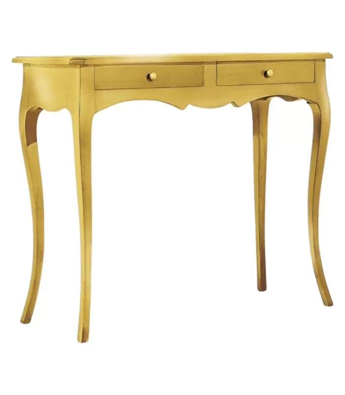 Consolle classica 2 cassetti legno foglia oro 96x41x80 (478) - Mobili 2G