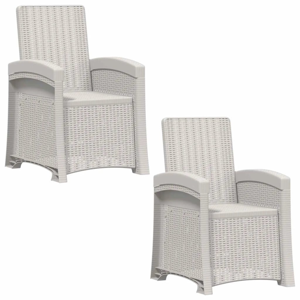 Sedia da giardino reclinabile effetto rattan 2 pcs Bianco PP 8011998