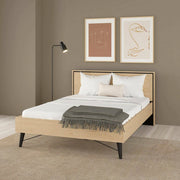 Letto piazza e mezza Zocca, Sommier per camera da letto, Giroletto per stanza, Struttura porta materasso, 207x153 h91 cm, Rovere