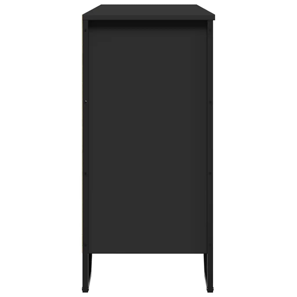 Credenza Nera 101x35,5x74,5 cm in Legno Multistrato 848554