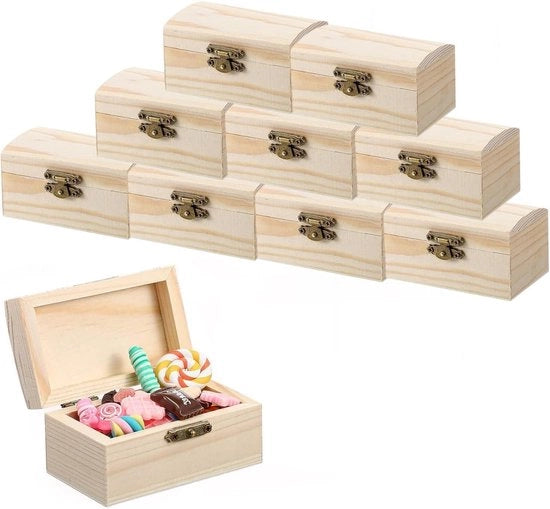 Cassa Segreta in Legno - Set di 10 Boxe Rectangolari Miniature in Articoli di Falegnameria