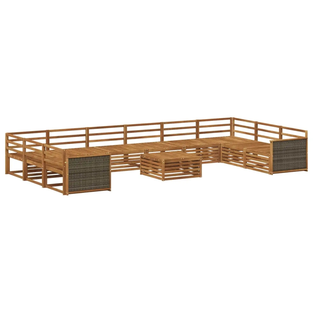 Set divani 11 pz Legno di Acacia Massello 3383917